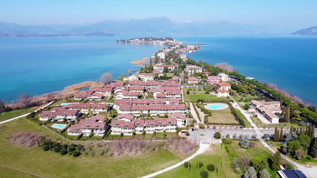drone view sirmione