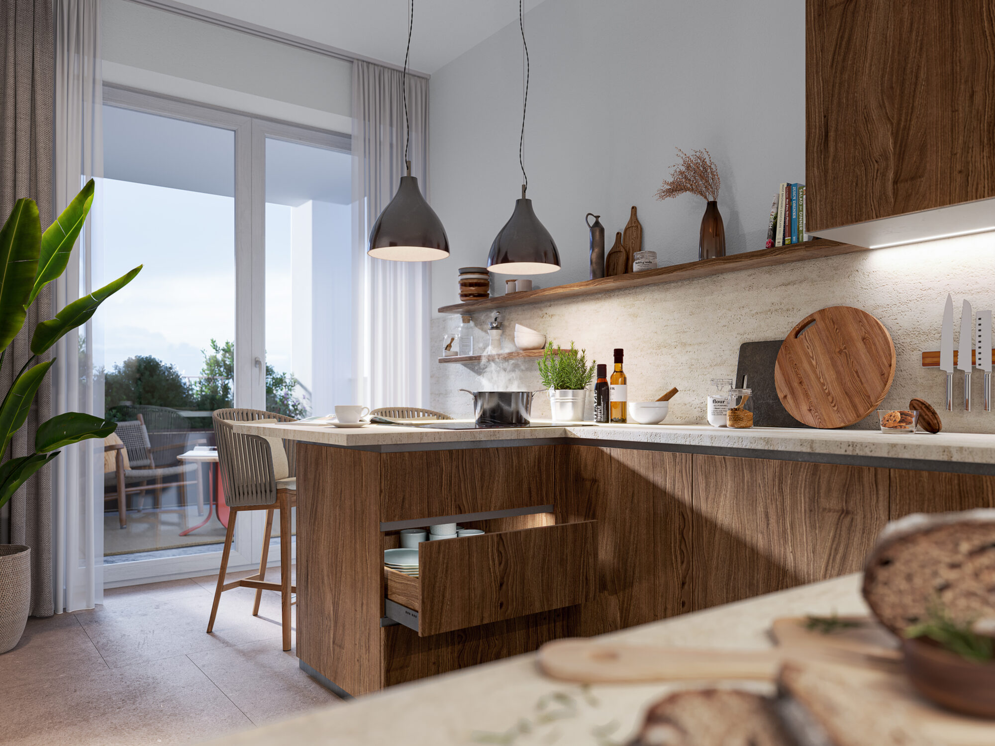 kitchen residenze lac interior visualization